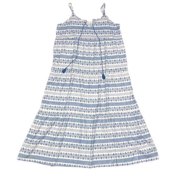 NWT Carina Maxi Dress Size Small Blue & White Paisley Stripe Sleeveless - Picture 1 of 4